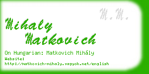 mihaly matkovich business card